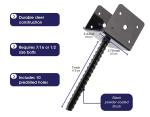 U-Shaped 4x4 Column Anchor Concrete Bracket Ideal for Terrace Gazebo Installatio