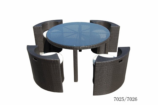 Water-proof Sun-proof Alu Frame Patio Rattan Outdoor Table and Chair Set Custom Modern Hospitality Set