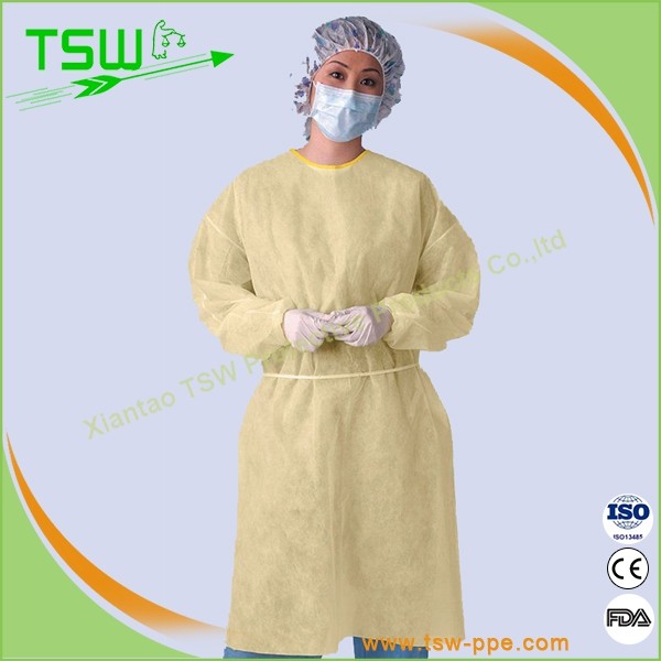 Knitted Cuff Spunbound Nonwoven Sterile Surgical Gown