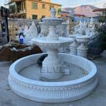 Marble Modern Fountain Egypt Beige Three Tier Garden Fountains Natural Stone