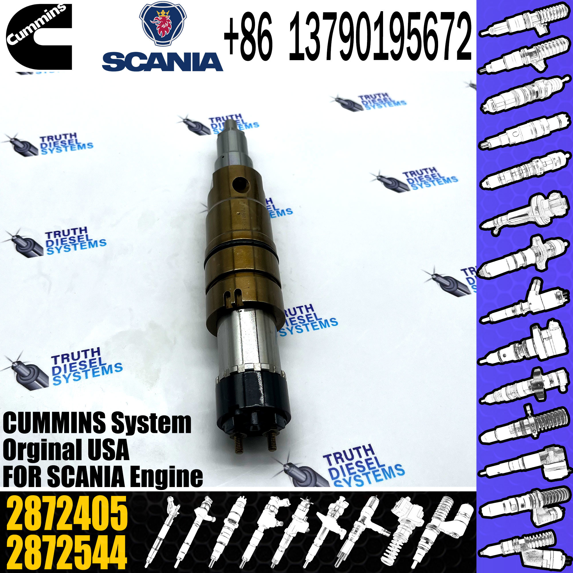 ISX15 QSX15 X15 engine common rail fuel injector 2872405 2894920 2031835 2030519 2897320
