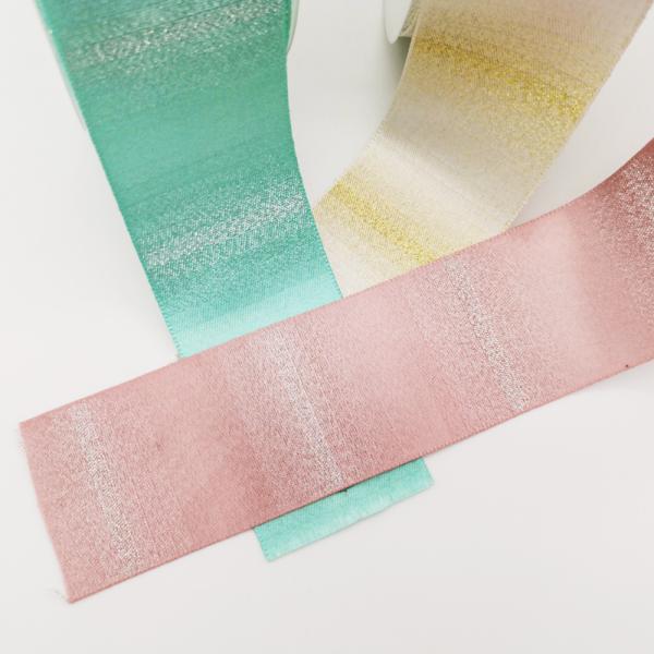 Personalized Gold Glitter Wired Branded Shiny Ribbon For Accessories