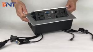 China BNT Round Corner Office Tabletop Pop Up Desk Socket Box BD630-2R wholesale