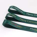 Factory Print Logo Dark Green Christmas Ribbon
