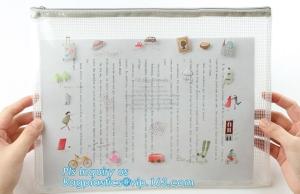 China Document Bag with Zipper Storage Holder for Papers Stationery Student Gift, Customized stand up zipper plastic bag wholesale