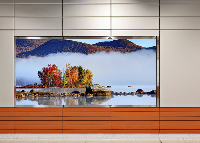 Church Seamless Indoor Led Advertising Screens Installation Full Color Curve