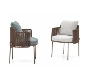 China Classic Designed 60cm Width 75cm Height Rattan Garden Dining Chairs Stacking wholesale