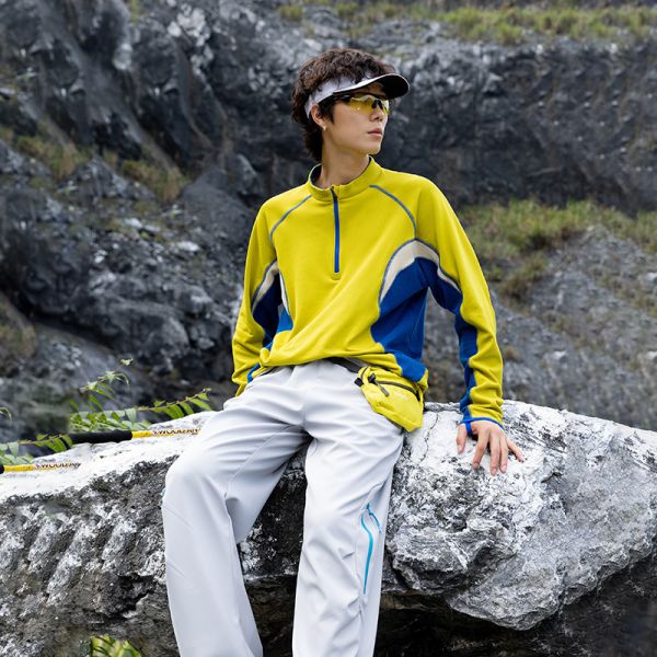 Custom OEM ODM Half Zip Stand Collar Thermal Pullover, Constant Temperature Warm Outdoor Color Block Fleece Top, Custom Logo & Fabric Supported
