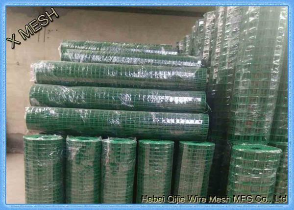 Green PVC 2mm Welded Wire Mesh Roll After Electric Galvanized with 3/4" Hole