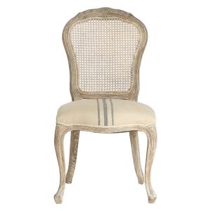 China French style craved wood rattan back linen fabric wedding chair and event chairs with wholesale price in Dubai wholesale