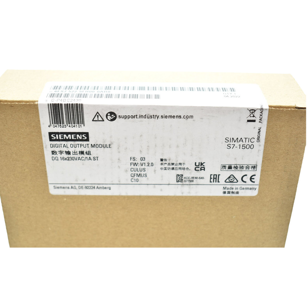 SIEMENS PLC SIMATIC S7-1500 "DQ 16X230VAC/1A ST (TRIAC)" 6ES7522-5FH00-0AB0 SUBSTITUTE VALUE: FRONT CONNECTOR