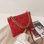 PU WOMEN'S BAG TEXTURE WOVEN HANDBAG 2024 SPRING ON THE NEW KOREAN VERSION OF