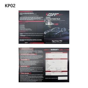 China KP02 Car PPF Tools OEM Brand Trifold Warranty Cards 10 X 6&quot; Available In English Marketing Tool Paint Protection Films wholesale