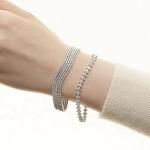 Designer 18K Gold 925 Sterling Silver Flower Charm Women Tennis Bracelet with