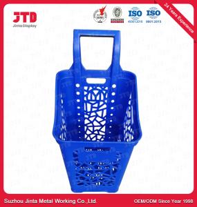 China Rolling Plastic Shopping Baskets With Wheels 65L Large Capacity wholesale