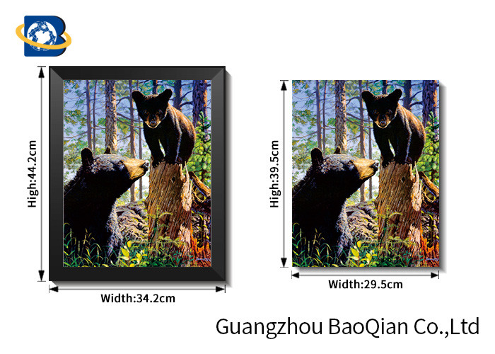 Wall Art Stretched Picture Of Wild Animal Black Bear / Deer For Bedroom Decoration
