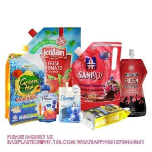 China Custom Liquid Stand Up Nozzle Bag Beverage Sauce Jelly Red Wine Food Grade Aluminium Spout Pouch wholesale