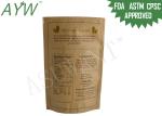 Classic Coffee Beans Kraft Paper Food Packaging Pouches With Zipper Tear Notch