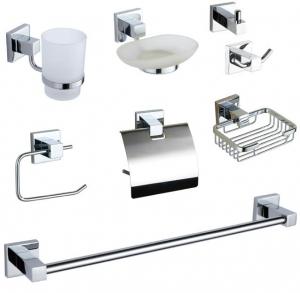 China OEM Stainless Steel Bathroom Hardware Set Towel Bar And Toilet Paper Holder wholesale