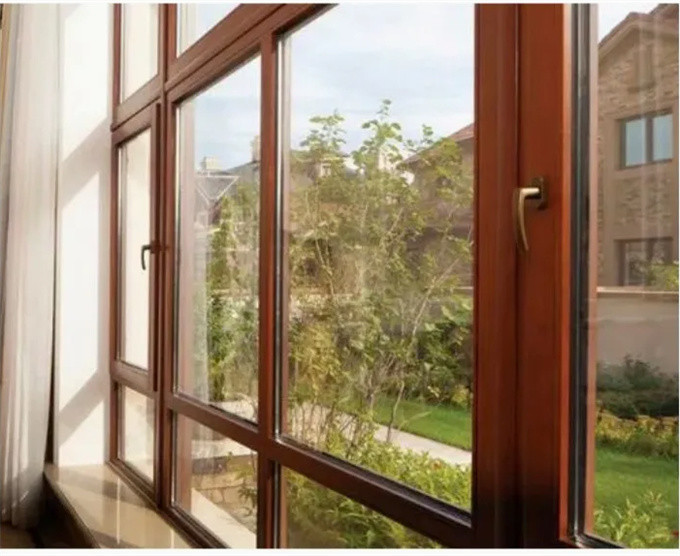 High Energy Efficiency Wood Grain Aluminum Casement Windows for House Transformation