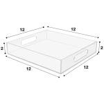 HOT SALE Acrylic Square Storage Tray Home Fruit and Snack Food Tray with Handles