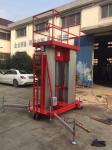 Outdoor Mobile Aerial Work Platform 10m Motorized Wheel Blue Red Color