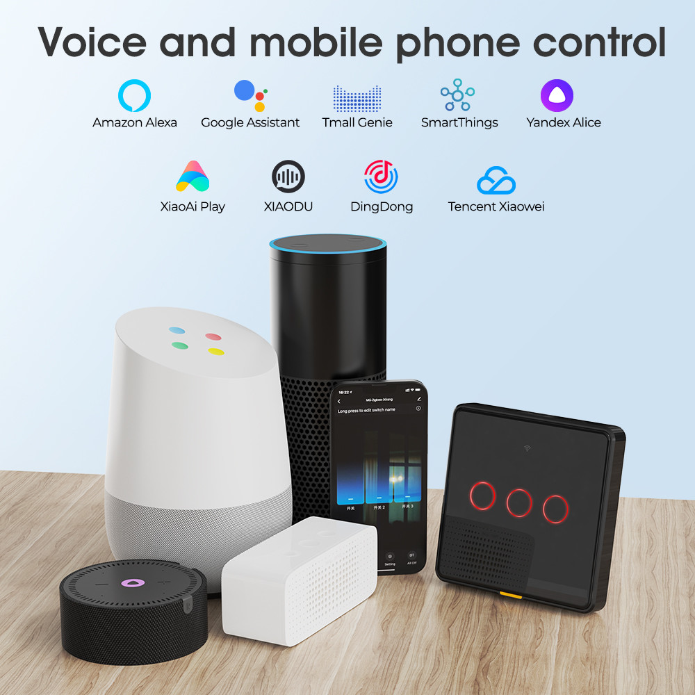 Tuya Zigbee Smart Light Switch – No Neutral Wire, No Capacitor Needed, 100-250V, Voice & App Control, Alexa & Google Home Compatible, EU Touch Switch