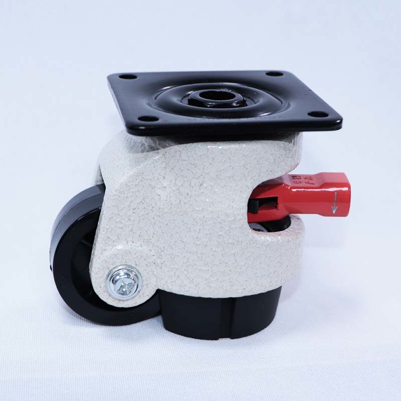 40F Adjustable Leveling Casters Aluminium Shell Plate Type Low Profile Machine Wheels