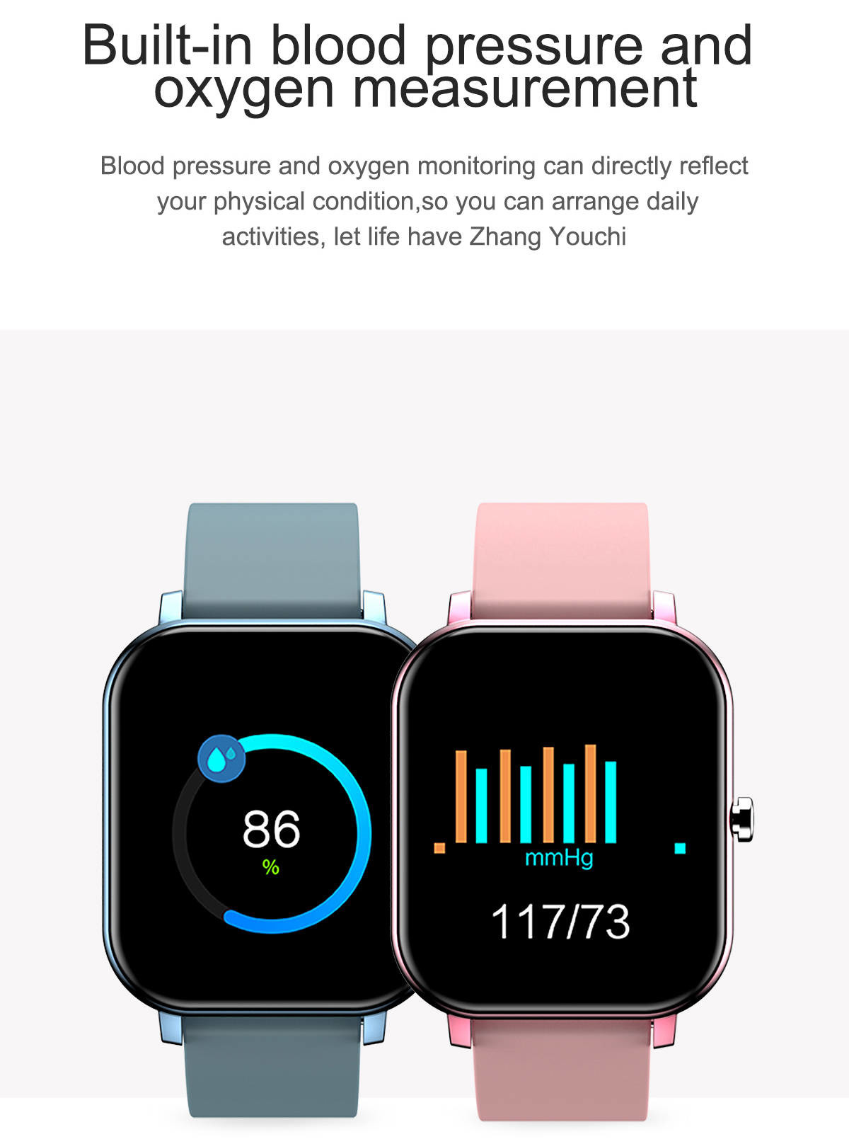 Full Touch Smartband Watch Bluetooth Music Playback Temperature Detection Health Tracker