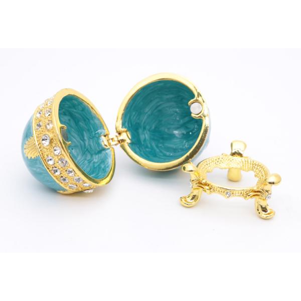 Russian Faberge Easter Egg Vintage Style Easter Egg Box Egg with Rich Enamel Sparkling Rhinestone Jewelry Trinket Box