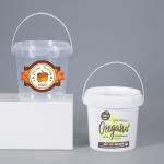 Custom 1L Food Grade Plastic Bucket for Paint Water With Lids ISO9001SGS