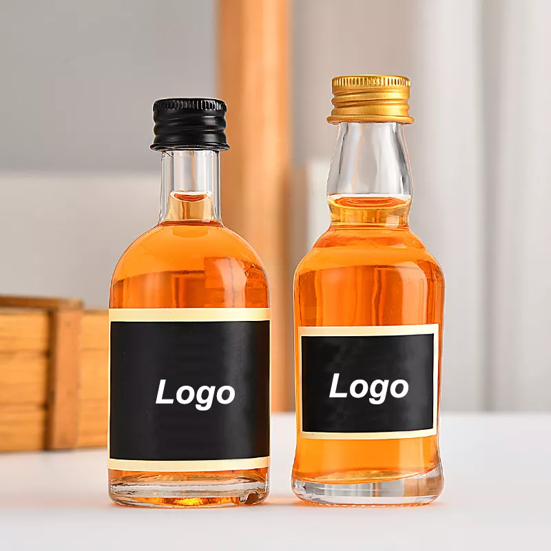 Collar Material 50ml Small Luxury Wine Bottle for Vodka Whisky Customized Design
