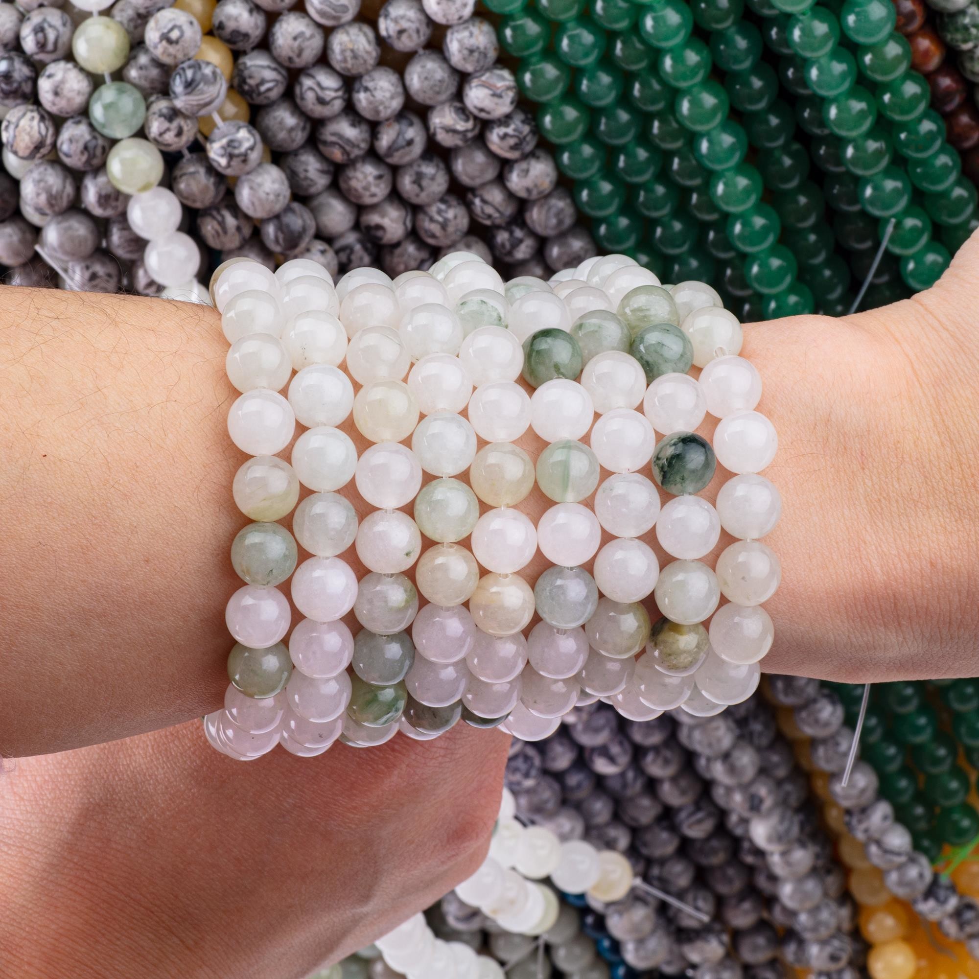 TianShan Emerald Green Round Bead Natural Crystal Gemstone Different Bead Size Loose Bead Strands for DIY Jewelry Making