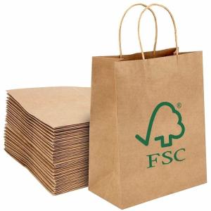 China FSC Certified Kraft Paper Handbag For Clothing And Garment Packaging wholesale