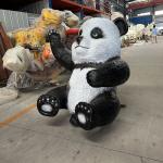 Lifelike Animatronic Animal / Animatronic Panda Model For Theme Park