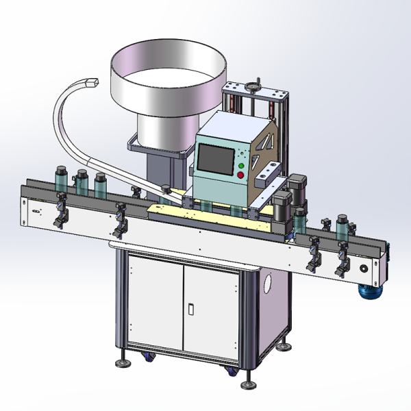 High Speed Capping Bottles Machine Automatic 4 Wheel Screw Capping Machine With Cap Feeder Bowl for Food and Cosmetic Bottles
