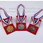 Square metal sport events tournament medallion with engraved image, zinc alloy,