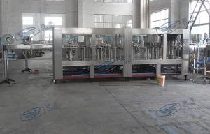 China Monoblock Liquid Filling Machine , 5 In 1 Plastic Bottle Pulp Juice Filler wholesale