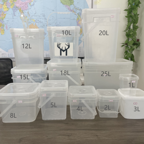 Customize Round 300ml 500ml 750ml 1L Clear Plastic Bucket Pail with Customizable Size