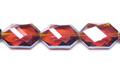 Red Magma Glass Faceted Slabs, 15 Beads Per Strand
