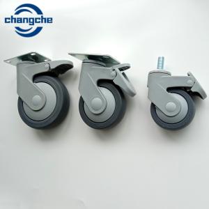 China Swivel Lock Hospital Bed Caster Wheels With Threaded Stem / Plate wholesale