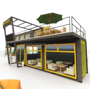 China Outdoor Restaurant Cafe Bar Container House 40FT Modern Design with Galvanized Steel Square Tubes wholesale
