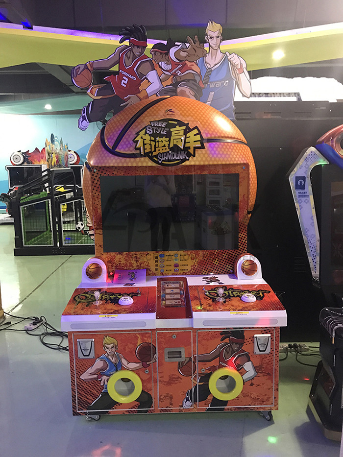 Kids Coin Operated Simulator Basketball Shooting Machine For 2 Player