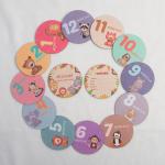 Monthly Milestone Card set 100mm Wooden Discs for Adorable Animals Milestone