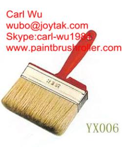 China Natural pure bristle Chinese bristle synthetic mix shed fence paint brush wood handle plastic handle 5 inch WB-007 wholesale