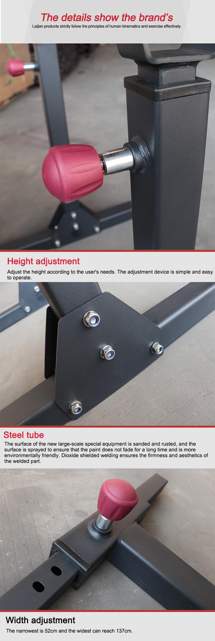 Weightlifting Fitness Full Gym Equipment Power Half Adjustable Squat Rack