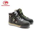 Cow Suede Low Top Safety Toe Shoes With Rubber Outsole Camouflage Oxford Mesh