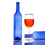 500ml Transparent Amber Green Blue Glass Red Wine Bottle With Cork for Cosmetic