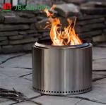 Outdoor Stainless Steel Stove Round Wood Burning Fire Pit Silvery White