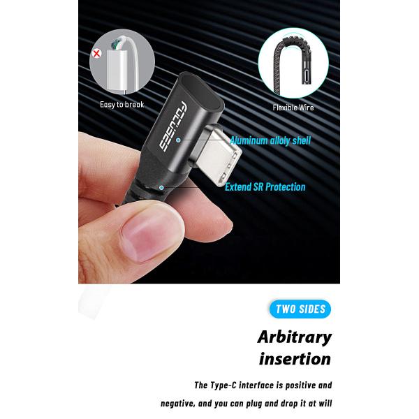 L Angled 5A USB C To USB A Charging Cable For Data Transmission
